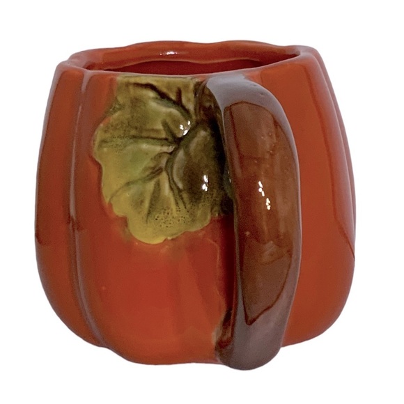 Harvest Pumpkin Mug Artisan Hand Painted Glazed Ceramic Functional Art - Picture 4 of 15